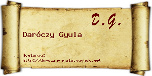 Daróczy Gyula névjegykártya